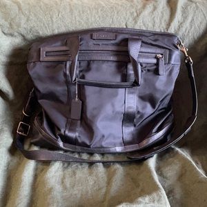 Vintage Coach Nylon Leather Black Gold Tote